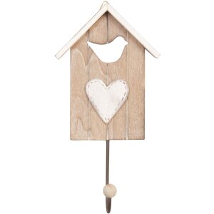Clayre & Eef 6H0622 Vogelhausfront Haken Holz 10x18...
