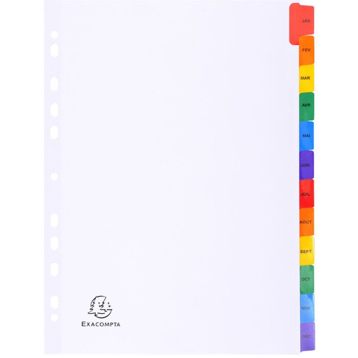 Exacompta Register DIN A4 mit 12 Taben, Farbe: Schwarz, Größe: A4