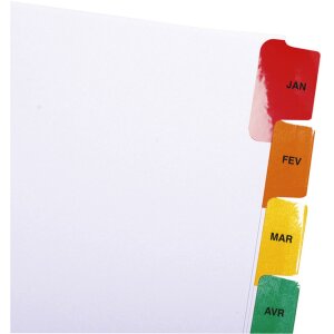 Exacompta Register DIN A4 mit 12 Taben, Farbe: Schwarz, Größe: A4