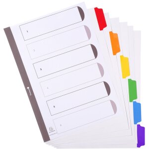 Exacompta 2306E Register DIN A4 6-teilig farbig 160 g/m² für Ordner