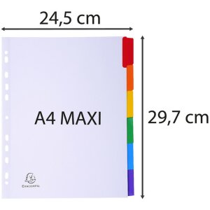 Exacompta Register DIN A4 mit 6 Taben, Manila, Größe A4