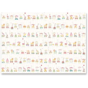 ANIMAL TRAINS ROSA baliaci papier 50x70 cm