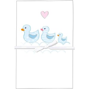 Artebene Karte Geburt  Entchen  bleu  Schleife