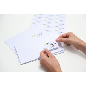 Adresné štítky Premium A4 38,1x21,2 mm okrúhle rohy biely matný papier 6500 ks.