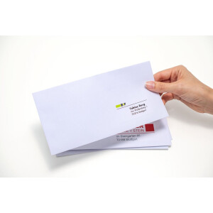 Adresné štítky Premium A4 38,1x21,2 mm okrúhle rohy biely matný papier 6500 ks.