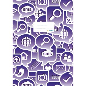 HERMA 19055 Heftschoner A4 Social Icons violett Polypropylen