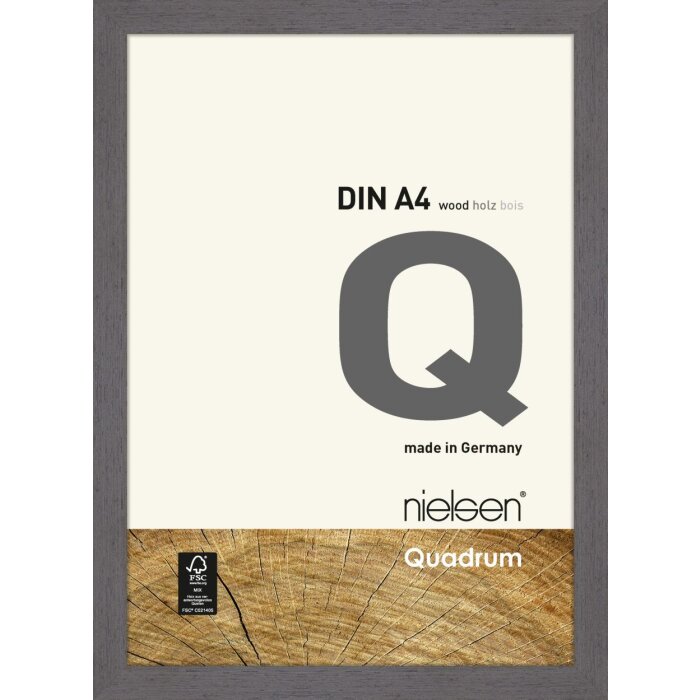Nielsen drevený odnímateľný rám Quadrum 21x30 cm sivý