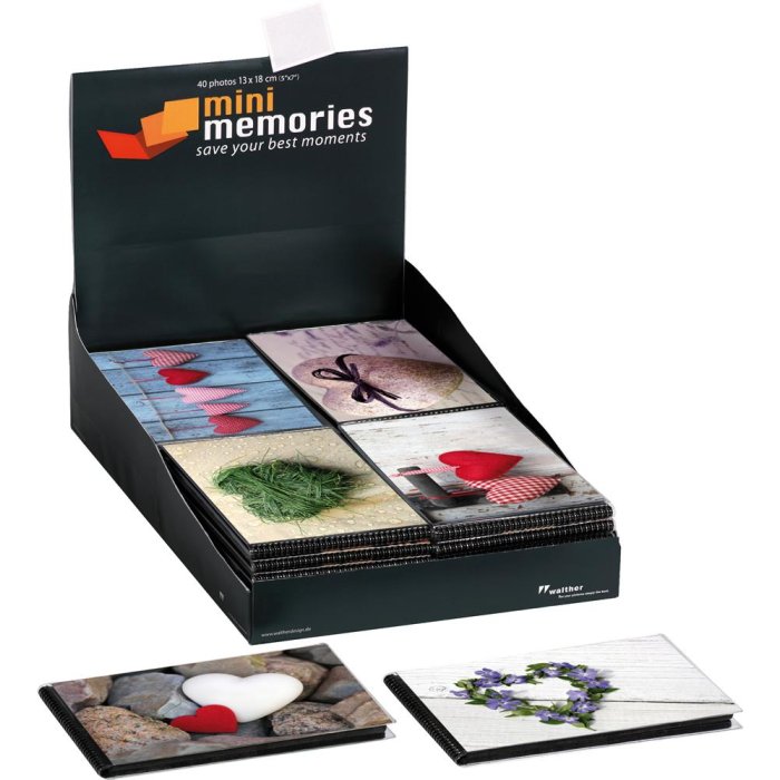 Walther slip-in album mini album Hearts 40 fotografií 13x18 cm