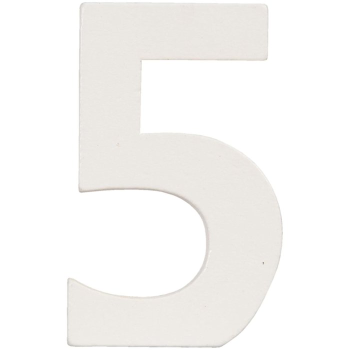 Číslo 5 z prírodnej MDF dosky 8x5 cm