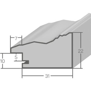 MendeFrames Holzrahmen H740 grau 10x30 cm Normalglas