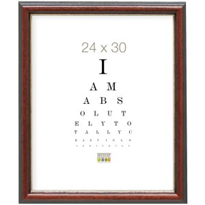 Deknudt klasický drevený rám S222H3 hnedý so zlatým okrajom 18x24 cm
