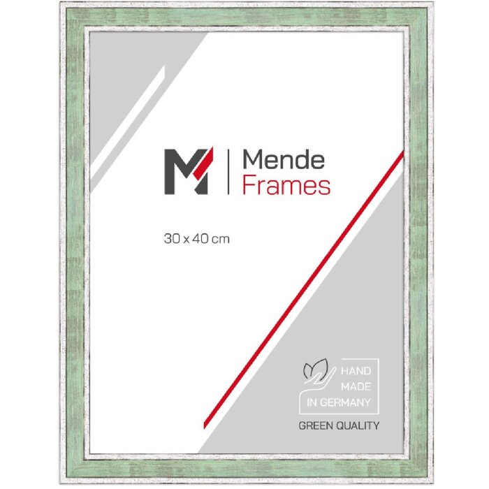 MendeFrames Bilderrahmen H460 Vintage hellgrün 30x30 cm Kunstglas