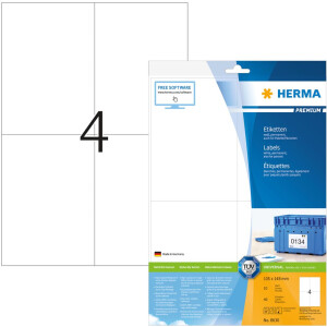 Štítky Premium A4, biely papier 105x148 mm matný 40 ks.
