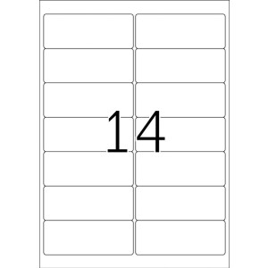Adresné štítky Premium A4, biely papier 99,1x38,1 mm matný 140 ks.