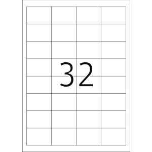 Štítky Premium A4, biely 48,3x33,8 mm matný papier 320 ks.