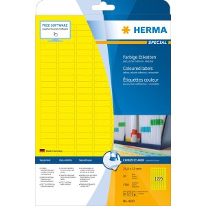 HERMA etikety A4 žlté 25,4x10 mm papier...