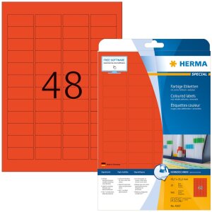 HERMA etikety A4 červená 45,7x21,2 mm papier...