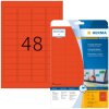HERMA etikety A4 červená 45,7x21,2 mm papier matný 960 kusov