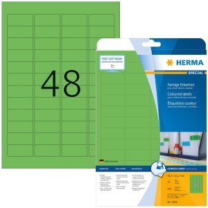 HERMA etikety A4 zelená 45,7x21,2 mm papier...