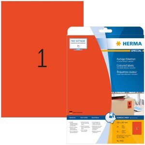 Štítky HERMA A4 červené 210x297 mm...