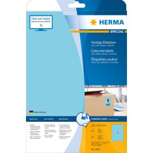 Štítky HERMA A4 modré 210x297 mm...