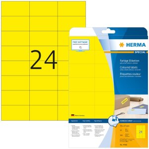 Štítky HERMA A4 žlté 70x37 mm papier...