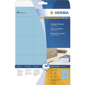 Štítky HERMA A4 modré 70x37 mm...