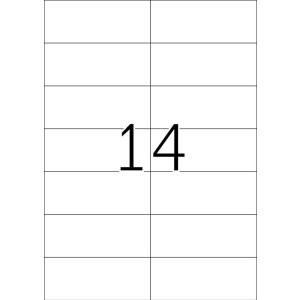 Štítky A4 žlté 105x42,3 mm papier matný 280 ks.