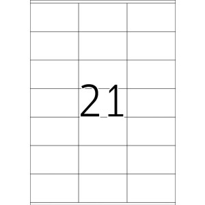 Štítky Premium A4, biely papier 70x42 mm matný 525 ks.