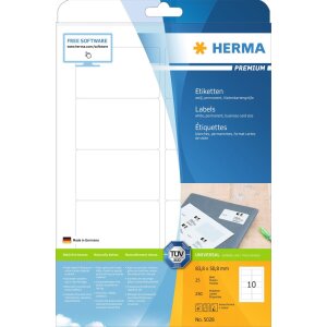 Štítky Premium A4, biely papier 83,8x50,8...