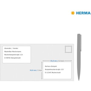 Štítky Premium A4, biely papier 83,8x50,8 mm matný 250 ks.