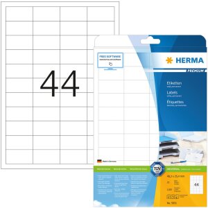 Štítky Premium A4, biely 48,3x25,4 mm...