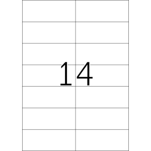 Štítky Premium A4, biely papier 105x42,3 mm matný 350 ks.