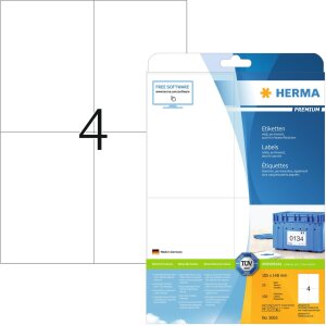 Štítky Premium A4, biely papier 105x148 mm...