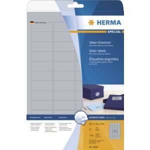 Štítky A4 strieborné 45,7x21,2 mm...