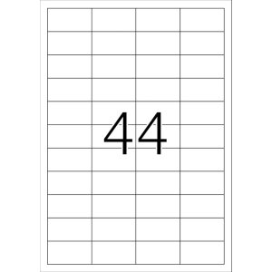 Etikety A4 priehľadná fólia 48,3x25,4 mm matná 1100 ks.