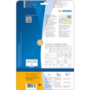 Etikety A4 priehľadná fólia 48,3x25,4 mm matná 1100 ks.