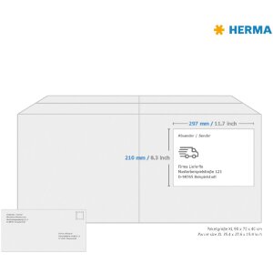Štítky A4 neónovo žlté 210x297 mm papier matný 20 ks.