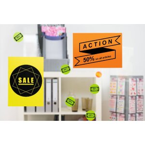 Štítky A4 neónovo oranžové 210x297 mm papier matný 20 ks.