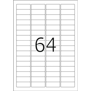 Priehľadné štítky s karabínkou A4 biele 45,7x16,9 mm Pohyblivé odnímateľné papierové matné 1600 ks.