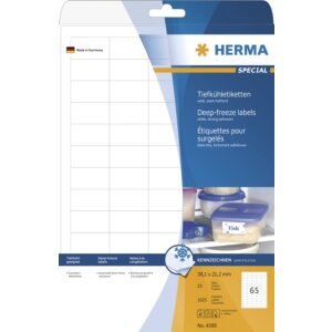 HERMA etikety do mrazničky A4 biele 38,1x21,2 mm papier...