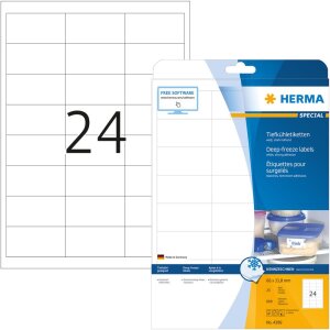 Etikety do mrazničky A4 biele 66x33,8 mm matný papier 600 ks.