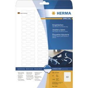 Krúžkové etikety HERMA A4 biele 49x10 mm...