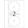 Štítky na CD maxi A4 biele Ø 116 mm papier matný nepriehľadný 50 ks.