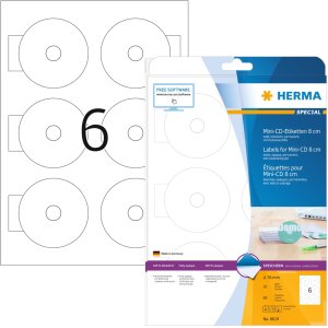 HERMA CD etikety mini A4 biely Ø 78 mm papier...
