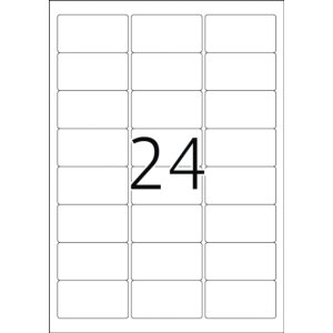 Štítky A4 vonkajšia samolepiaca fólia biela 63,5x33,9 mm fólia matná 240 ks.
