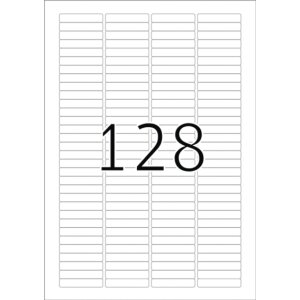 Etikety na diapozitívy A4 biele 43,2x8,5 mm matný papier 3200 ks.