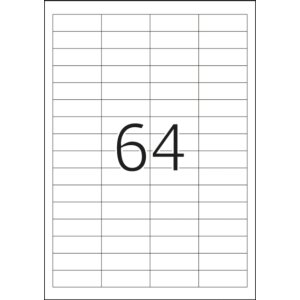 Opravné štítky na obálku A4 biele 48,3x16,9 mm matný papier nepriehľadný 1600 ks.