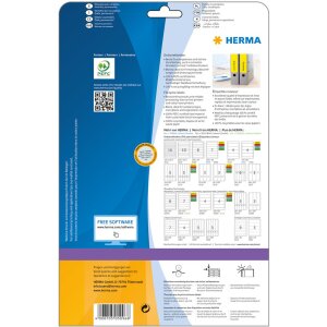 Štítky na zakladače A4 žlté 192x61 mm papier matný nepriehľadný 80 ks.