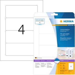 Štítky na zakladače A4 biele 157x61 mm...